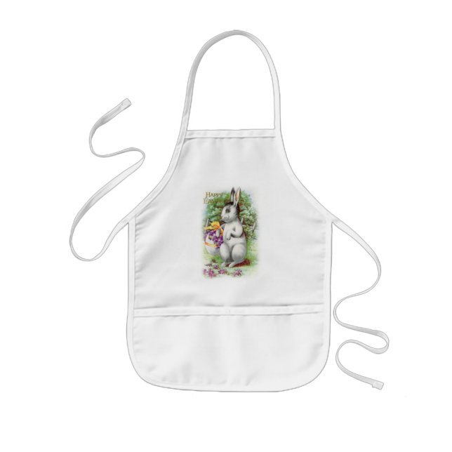 Floral Easter Bunny Kids' Apron (Front)
