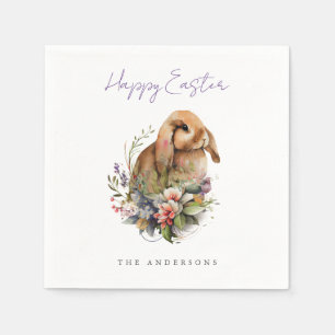 Floral Easter Bunny Napkins