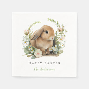 Floral Easter Bunny Napkins