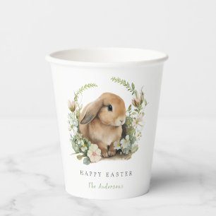 Floral Easter Bunny Paper Cups