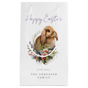 Floral Easter Bunny Small Gift Bag