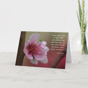 Floral Easter Card w/ Bible Verse (Matthew 5:17)