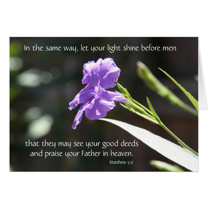 Floral Easter Card w/ Bible Verse (Matthew 517)