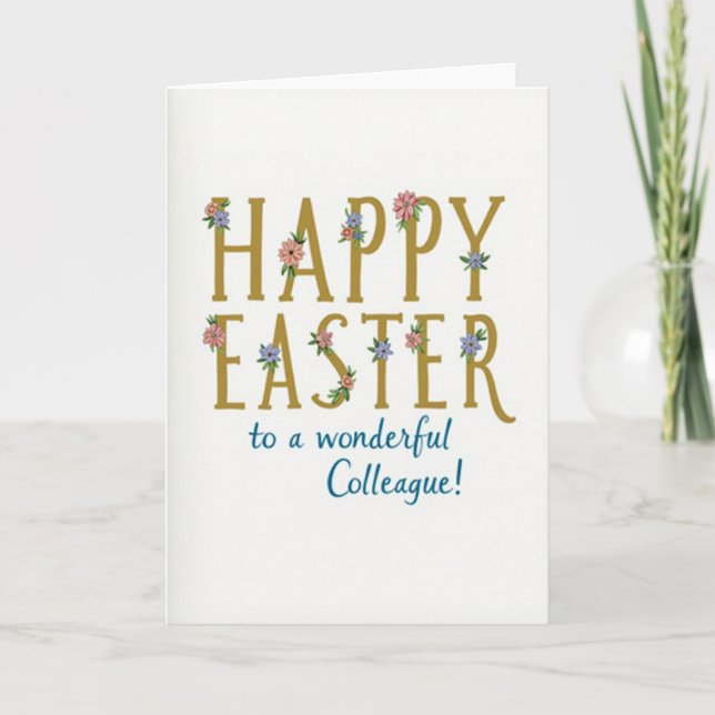 Floral Easter Colleague Card (Front)