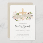Floral Easter Cross Invitation at Zazzle