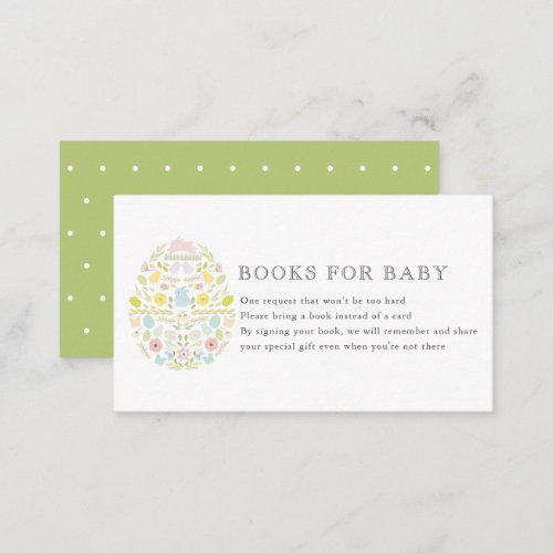 Floral Easter Egg Bunny Baby Shower Book Request Enclosure Card