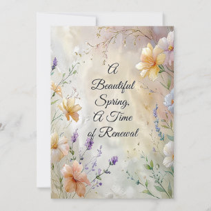 Floral Easter Egg - Elegant Pastel Spring Holiday Card
