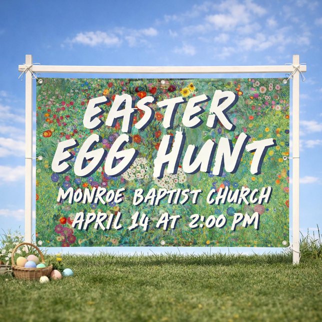 Floral Easter Egg Hunt Banner with Painted Flowers (Creator Uploaded)