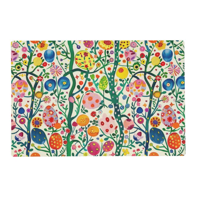 Floral Easter Egg Plant Placemat (Front)