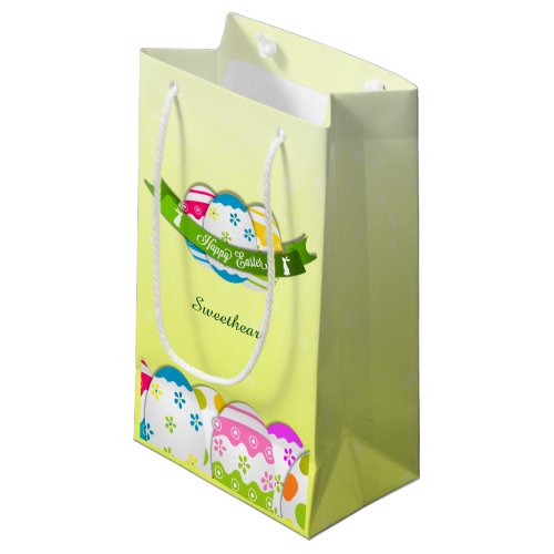Floral Easter Eggs and Easter Wish Small Gift Bag