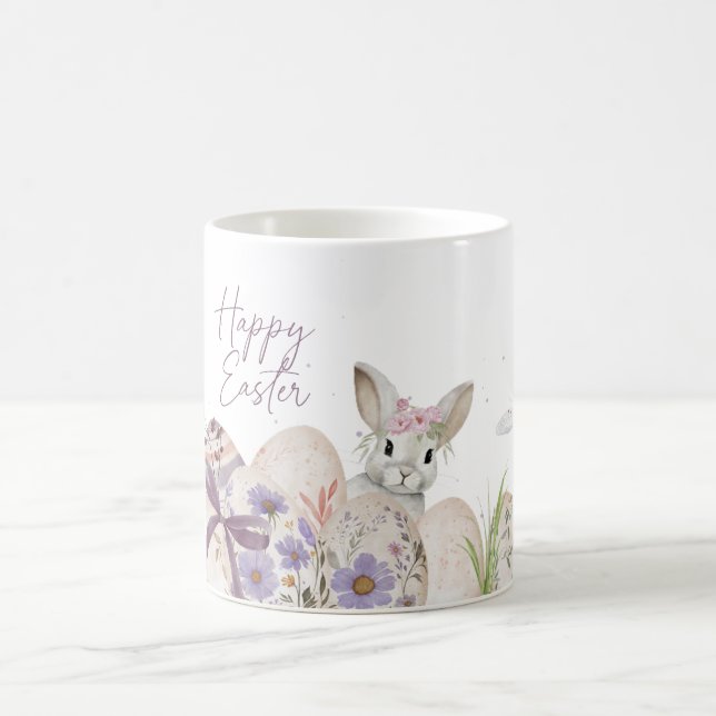 Floral Easter Eggs Happy Easter Mug (Center)