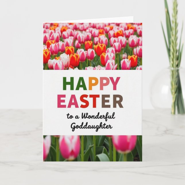 Floral Easter Goddaughter Card (Front)