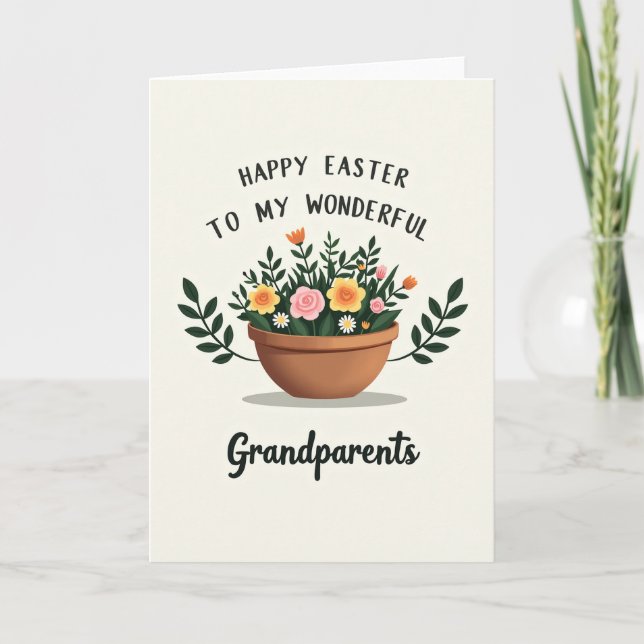 Floral Easter Grandparents Card (Front)