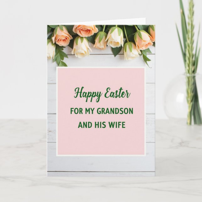 Floral Easter Grandson Wife Card (Front)