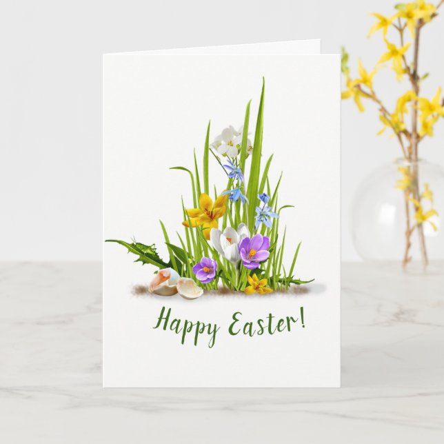 Floral Easter Greeting Card (Yellow Flower)