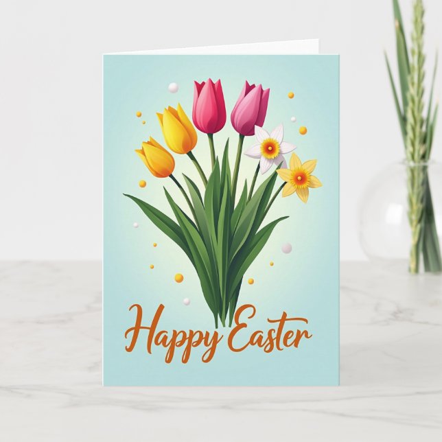 Floral Easter Greeting Card (Front)