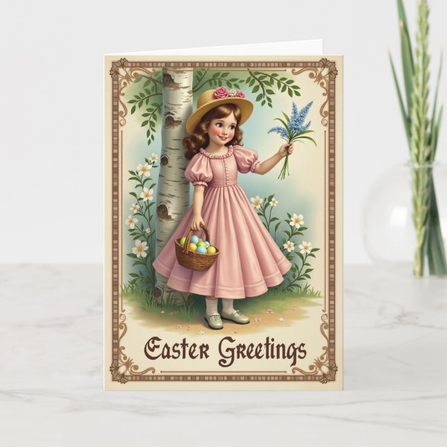 Floral Easter Greetings Card (Front)