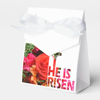 Floral Easter "He is Risen" Favor Gift Bag Boxes