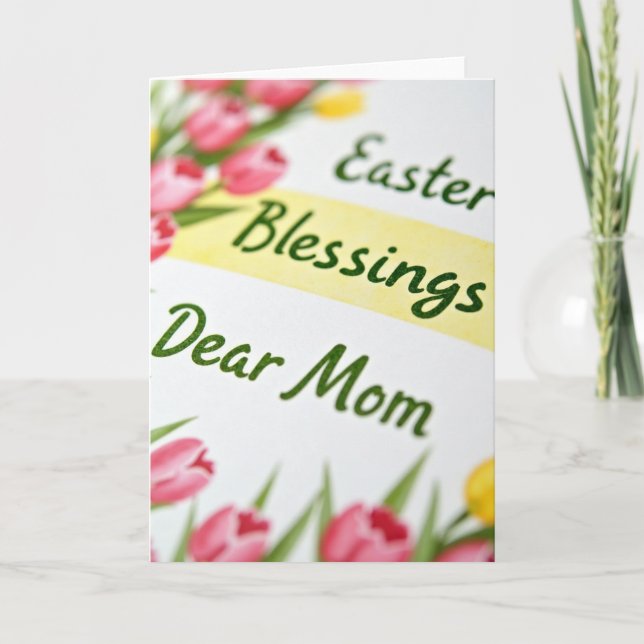 Floral Easter Mom Blessings Card (Front)
