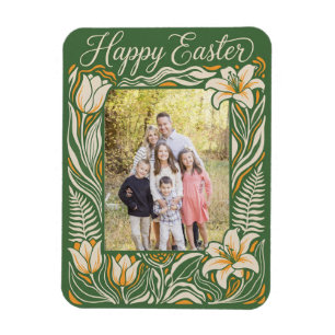 Floral Easter Personalized Lily & Daffodil Magnet