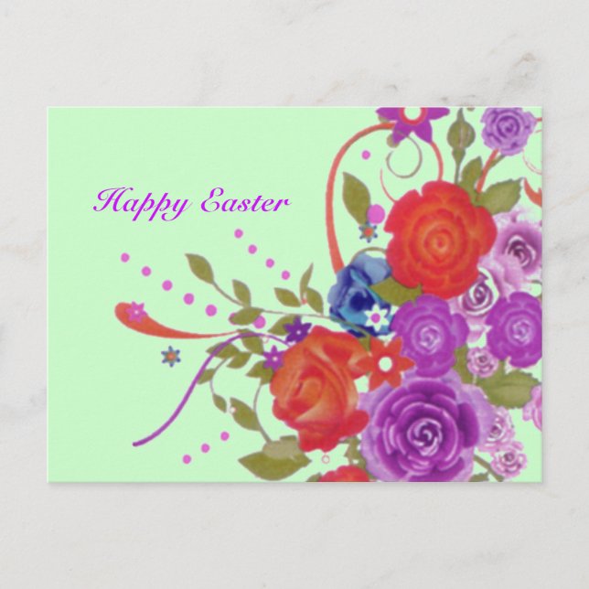 Floral Easter Postcard (Front)