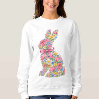 Floral Easter Rabbit  Sweatshirt