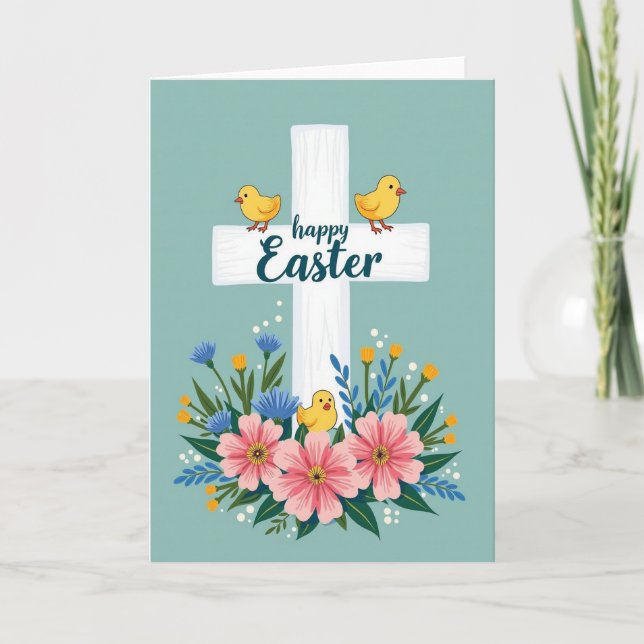 Floral Easter Scene Card (Front)