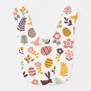 Floral Easter Spring Pattern   Baby Bib