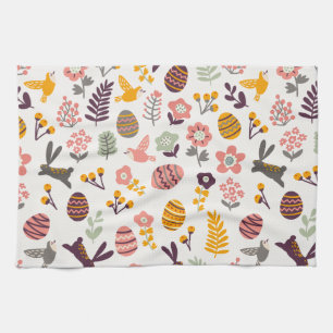 Floral Easter Spring Pattern Kitchen Towel