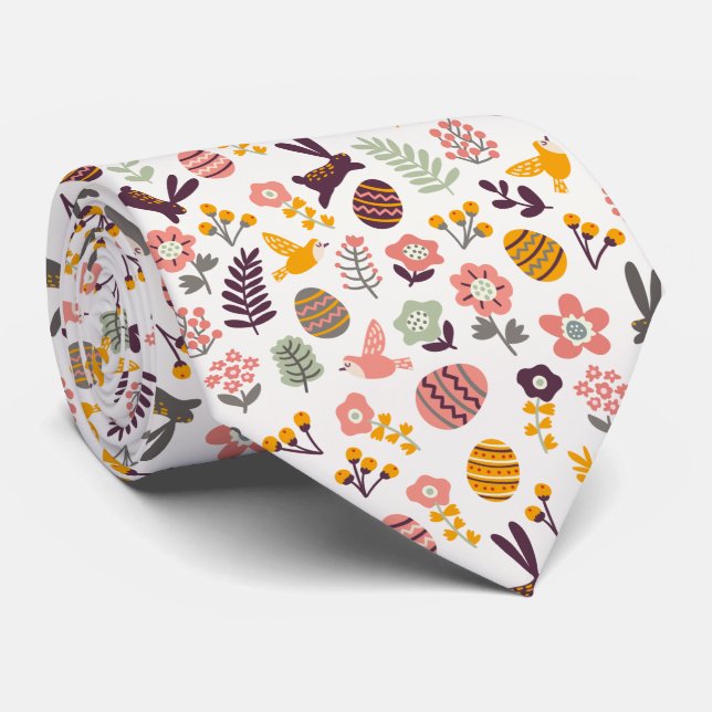 Floral Easter Spring Pattern | Necktie (Rolled)