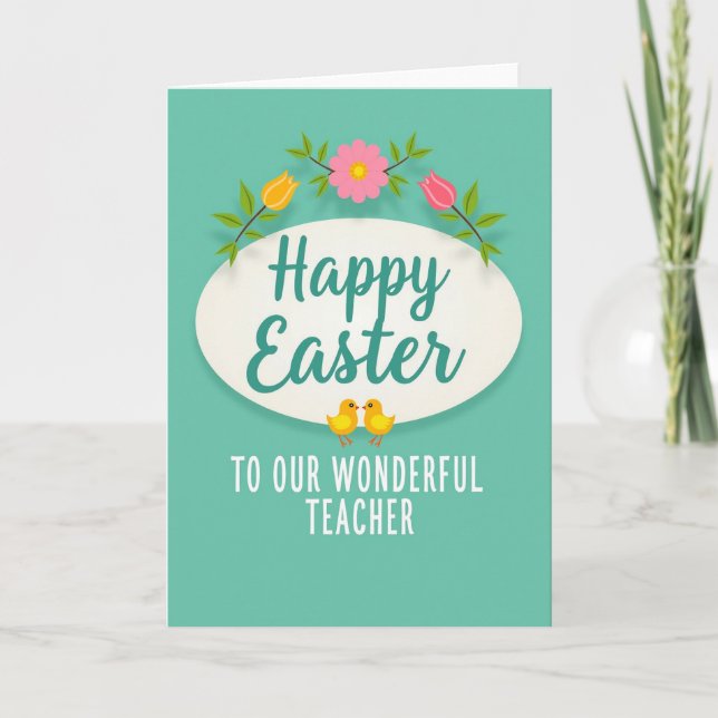 Floral Easter Teacher Card (Front)