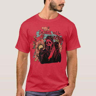 Floral Eat Drink And Be Scary Screaming Ghost Hall T-Shirt