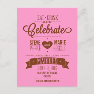 Floral Eat, Drink and Celebrate Save the Date Card