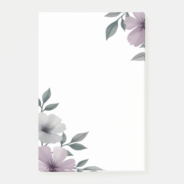 Floral Edge Large Post It Notes (Front)