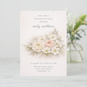 Floral Editorial Bouquet Bachelorette Party Invitation