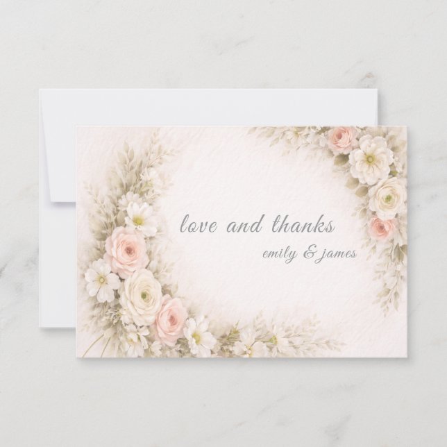 Floral Editorial Bouquet save the date cards (Front)