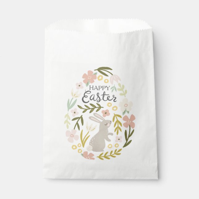 Floral Egg Easter Favor Bag (Front)