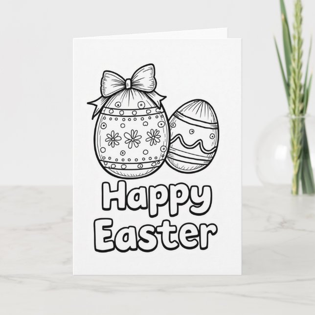 Floral Egg Happy Easter Card (Front)