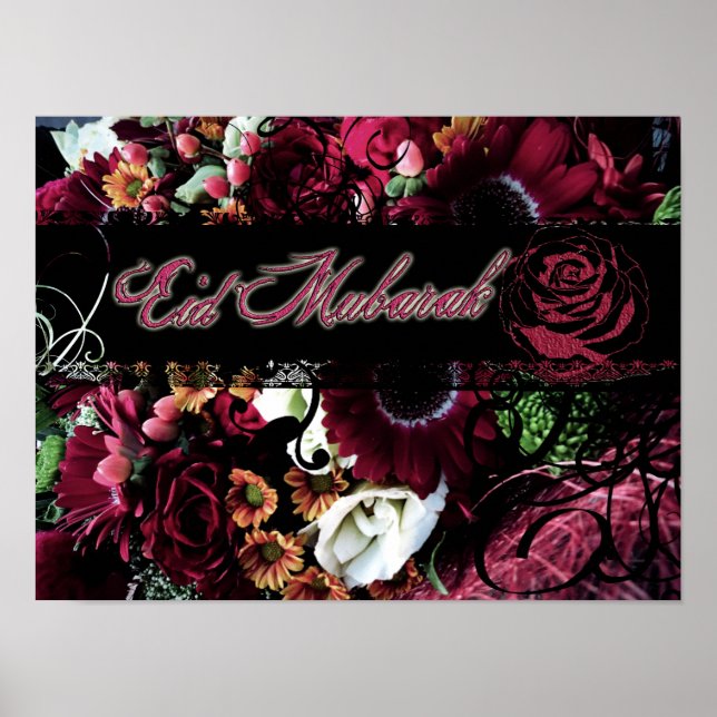 Floral Eid Mubarak Poster (Front)