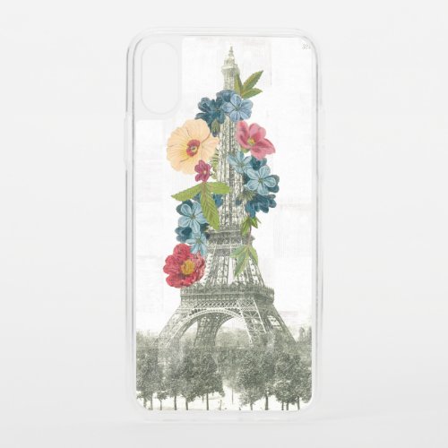 Floral Eiffel Tower  Paris France iPhone XS Case