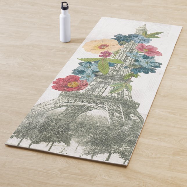 Floral Eiffel Tower | Paris, France Yoga Mat (In Situ)