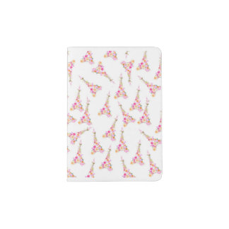 Floral eiffel tower passport holder