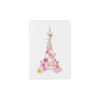 Floral eiffel tower passport holder
