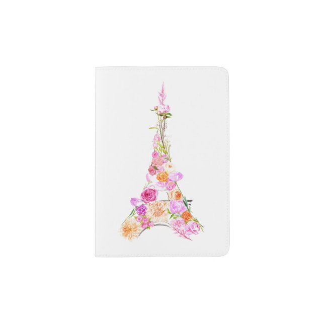 Floral eiffel tower passport holder (Front)