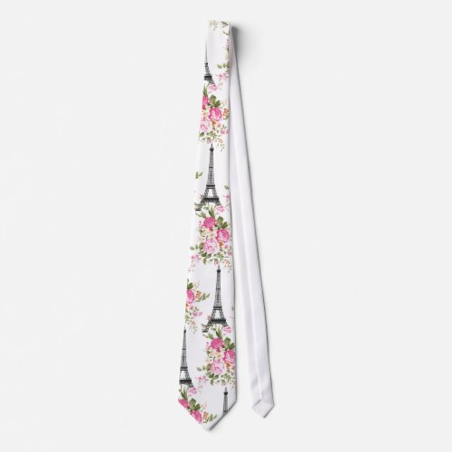 Floral Eiffel Tower Tie