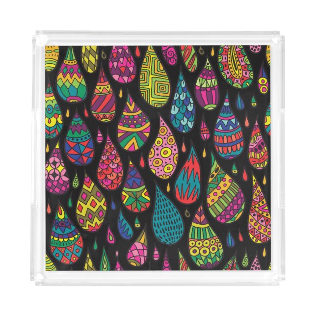 Floral elegance, abstract background. acrylic tray (Front)