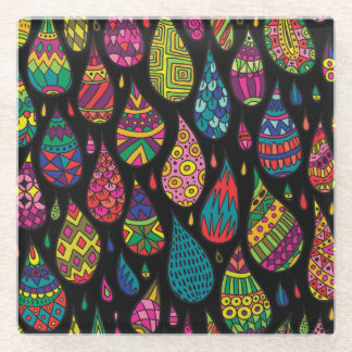 Floral elegance, abstract background. glass coaster