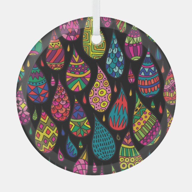 Floral elegance, abstract background. glass ornament (Front)