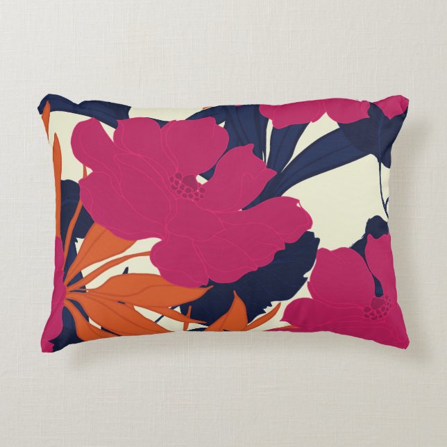 Floral elegance: abstract pattern accent pillow (Front)
