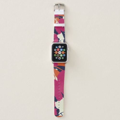 Floral elegance abstract pattern apple watch band